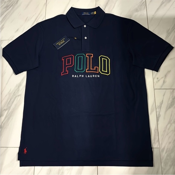 Men's Polo Ralph Lauren Big and Tall Multicolor Logo Polo T-Shirt